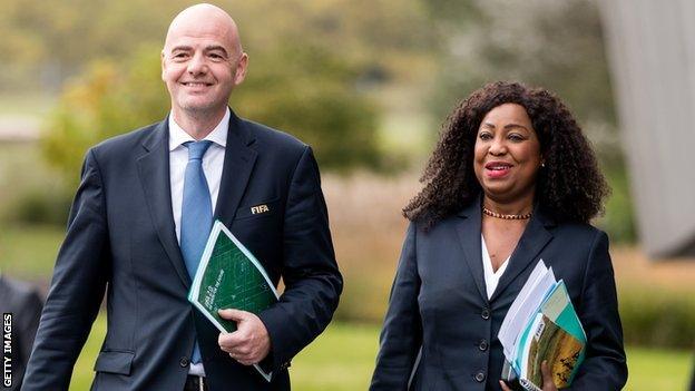 Gianni Infantino and Fatma Samoura