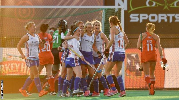 GB celebrate a Lily Owsley goal