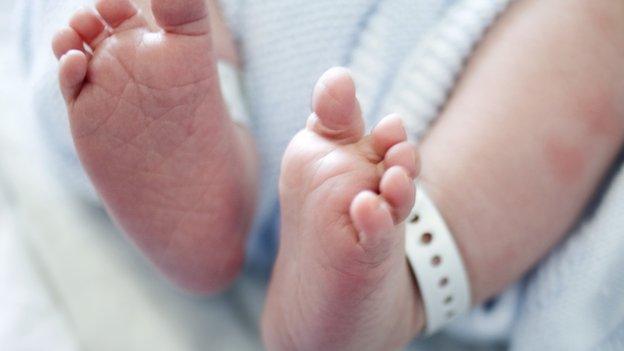 Newborn baby's feet