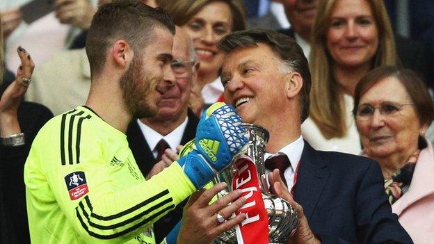 David de Gea and Louis van Gaal