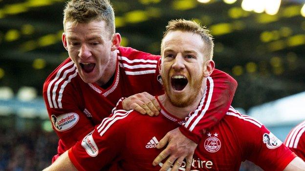 Adam Rooney (right) scored for Aberdeen