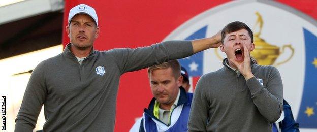 Henrik Stenson and Matthew Fitzpatrick at the Ryder Cup