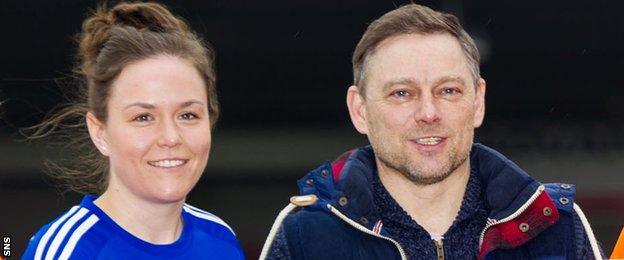 Lee Alexander (left) with Eddie Wolecki Black, who left as Glasgow City head coach in July