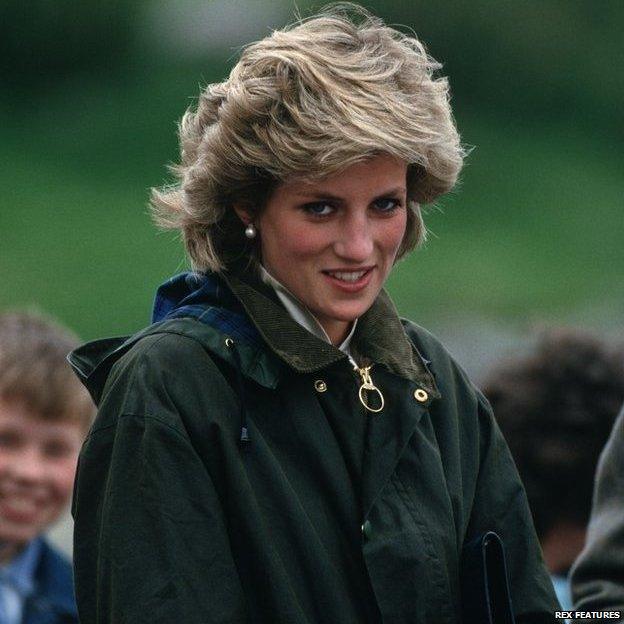 Princess Diana wearing a Barbour jacket