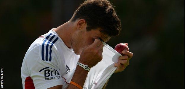 Steven Finn during a net session