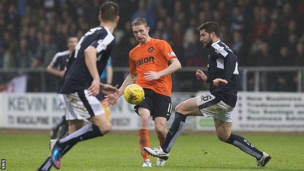 Chris Erskine playing for Dundee United against Dundee