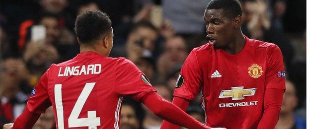 Jesse Lingard and Paul Pogba