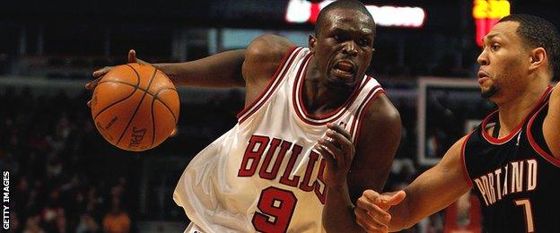 Luol Deng in action for the Chicago Bulls