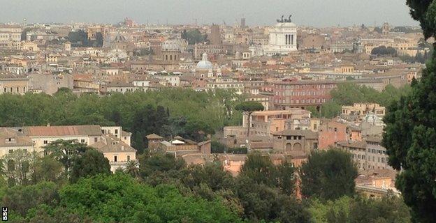 View of Rome from Rosella Sensi's neighbourhood