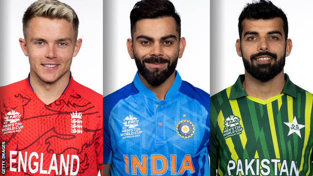 England's Sam Curran, India's Virat Kohli and Pakistan's Shadab Khan