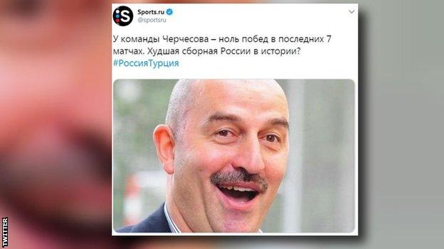 Screengrab of tweet from Sports.ru website