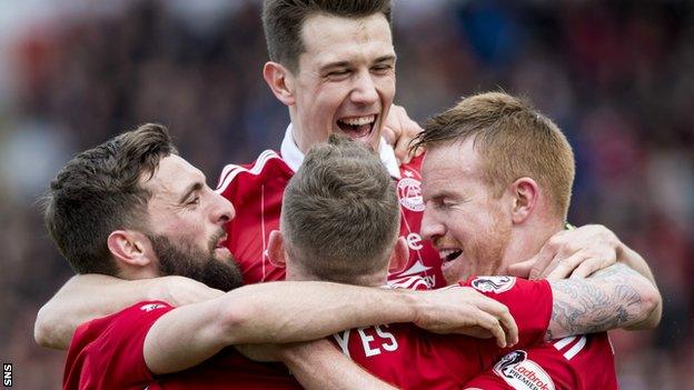 Aberdeen players celebrate