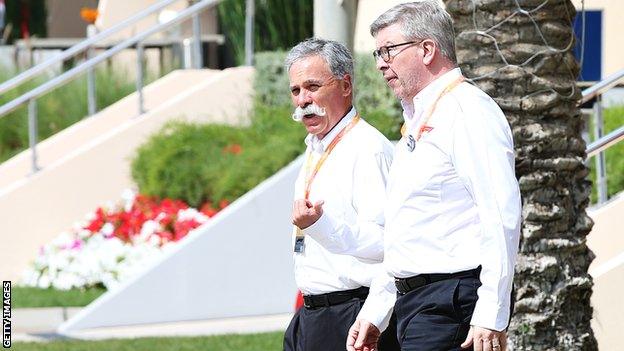 Chase Carey and Ross Brawn