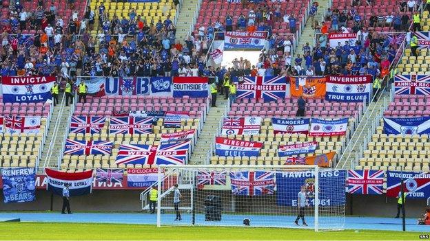 Rangers fans in Skopje