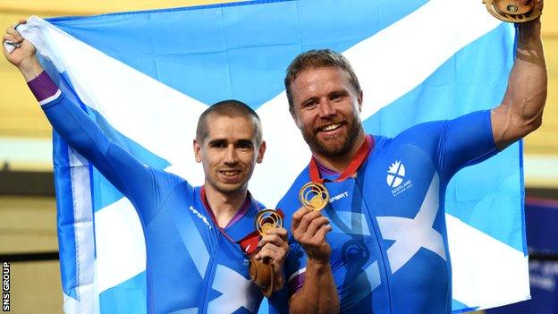 Neil Fachie (left) won two gold medals at Glasgow 2014 with former partner Craig MacLean