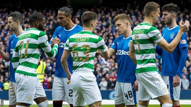 Celtic and Rangers players last season