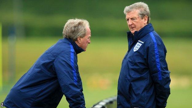 England coach Roy Hodgson (right)