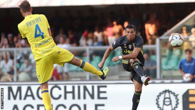 Cristiano Ronaldo in action for Juventus