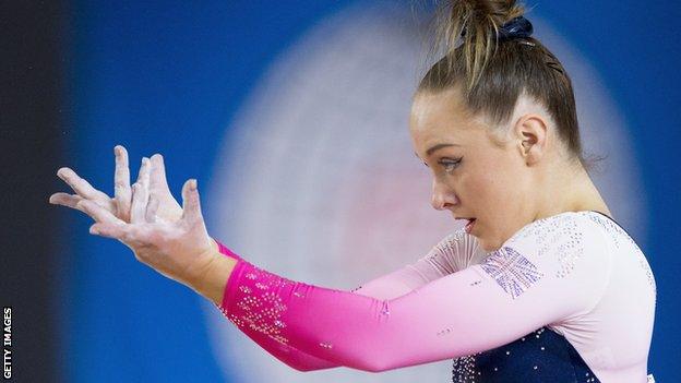 Amy Tinkler performing at the World Gymnastics Championships