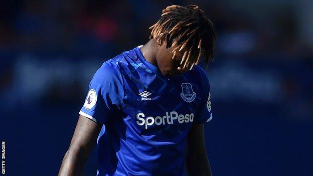 Moise Kean playing for Everton