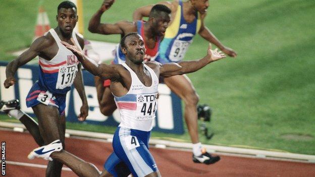 Linford Christie became the oldest ever 100m world champion at the age of 33 years, 135 days old after winning gold at the 1993 World Athletic Championship in Stuttgart