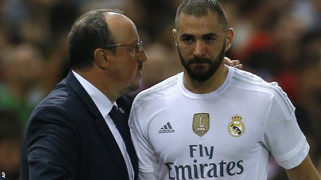 Rafael Benitez and Karim Benzema