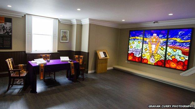 A replica of an Orange Lodge room