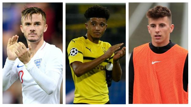 James Maddison, Jadon Sancho and Mason Mount