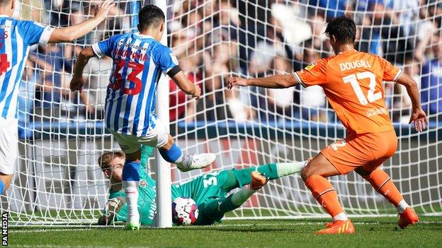 Yuta Nakayama thought he had levelled for Huddersfield Town in the second half of their Championship defeat by Blackpool on Sunday