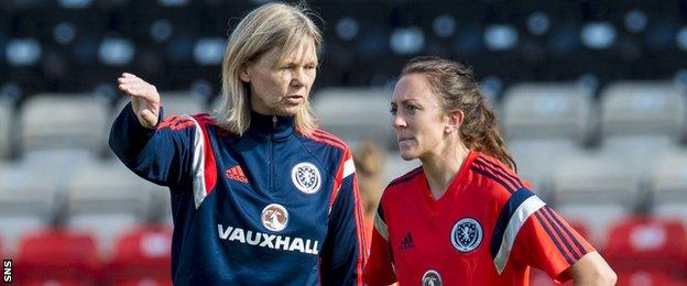 Anna Signeul and Bayern Munich's Lisa Evans (right) plot the course to the European Championships in the Netherlands