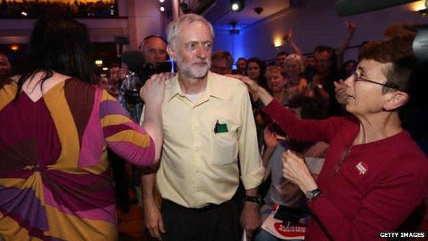 Jeremy Corbyn at campaign rally in London