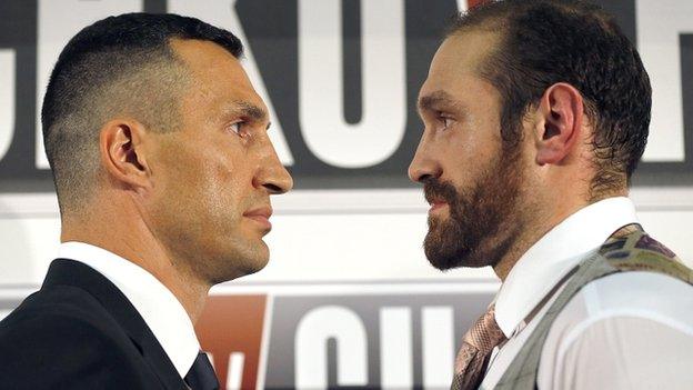 Wladimir Klitschko and Tyson Fury face each other on 28 November