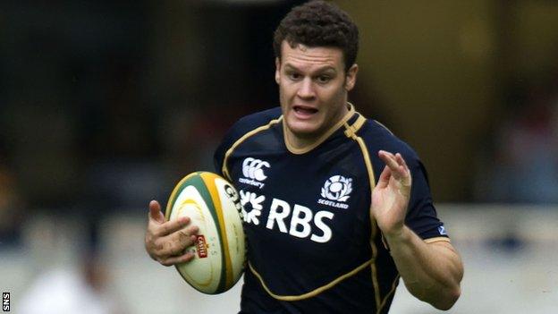 Duncan Taylor makes his Scotland debut in 2013