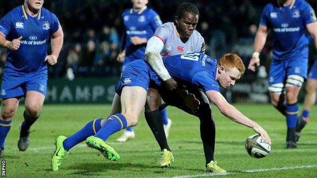 Ciaran Frawley capped his first start for Leinster with a try