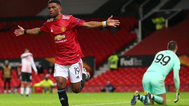 Amad Diallo's goal against Milan last season helped Manchester United into the Europa League quarter-finals