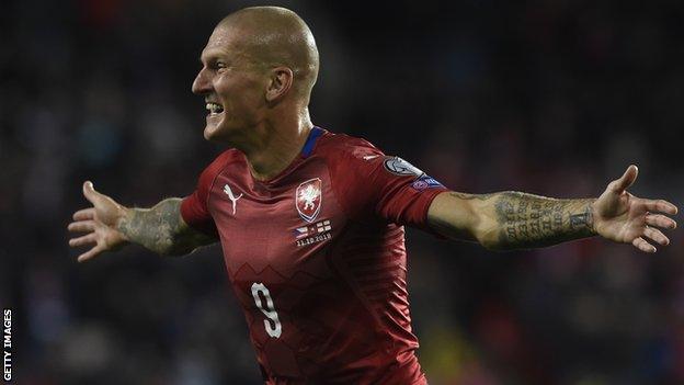 Zdenek Ondrasek celebrates after scoring the Czech Republic's winner against England in the Euro 2020 qualifier on Friday night