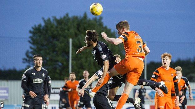 Paul Dixon scores for Dundee United against Falkirk