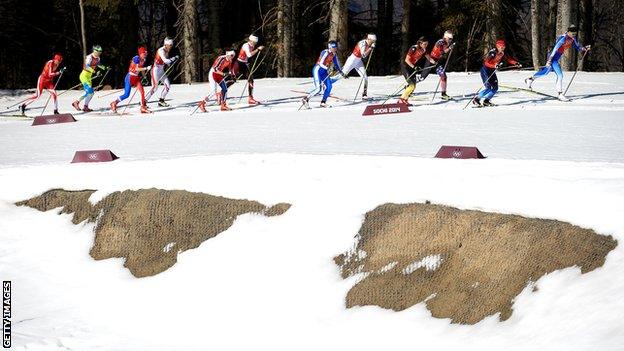 Melted snow at Sochi Olympics