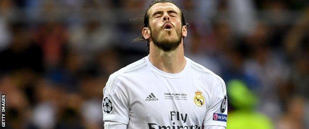 Gareth Bale shows his relief after scoring from the spot for Real Madrid