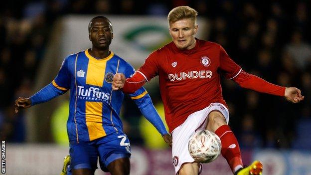 Daniel Udoh in action against Bristol City