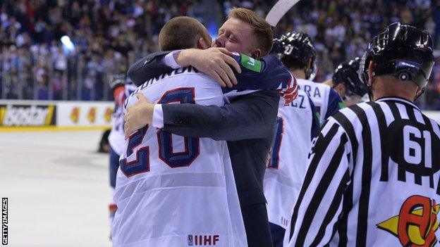 Pete Russell celebrates win over France with Ben O'Connor