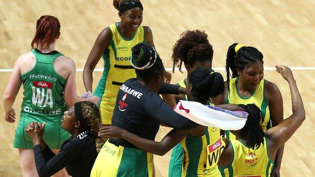 Celebration time for Zimbabwe after they beat Northern Ireland in Liverpool