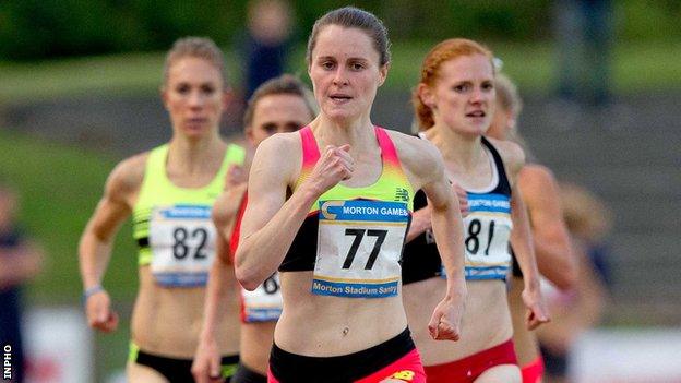 Ciara Mageean on her way to winning the women's mile at the Morton Games