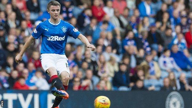 Jordan Rossiter in action for Rangers