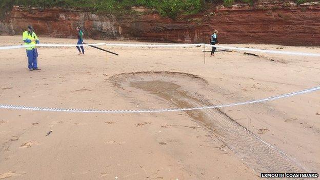 Hole on beach