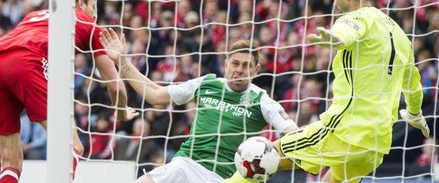 Grant Holt scores for Hibs