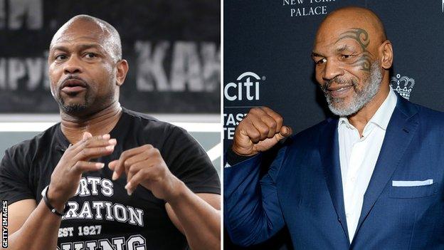 Roy Jones Jr (left) and Mike Tyson