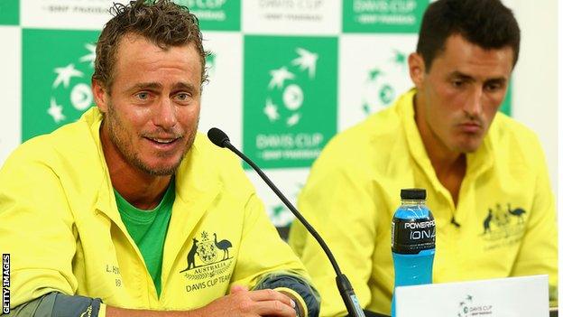 Bernard Tomic and Lleyton Hewitt