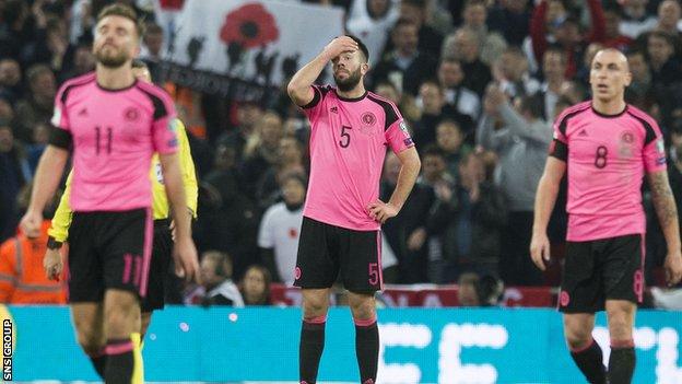 Scotland lost 3-0 at Wembley