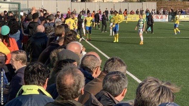 Haringey players walked off the pitch